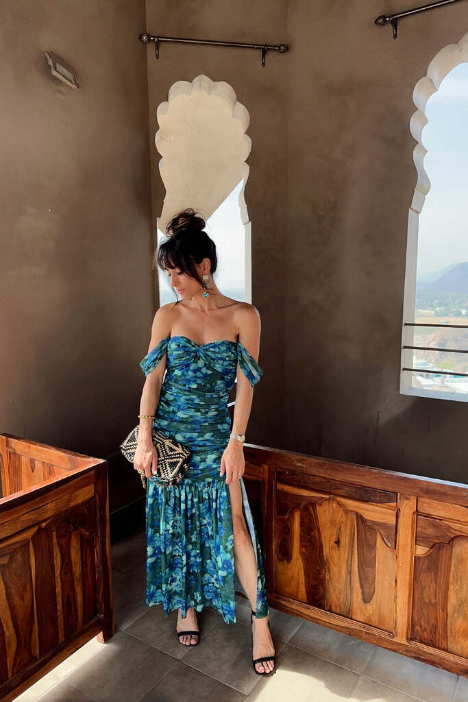 Cover image of “Aruba Floral Mesh Maxi Dress”