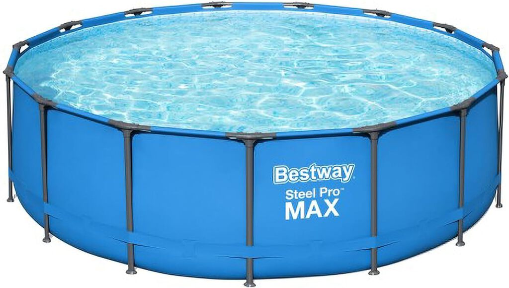 Cover image of “Bestway 12752E Steel Pro above Ground Backyard Frame Pool for Kids & Adults, 15' x 48", Blue”