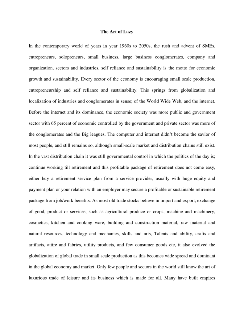 Cover image of “(PDF) The Art of Lazy”